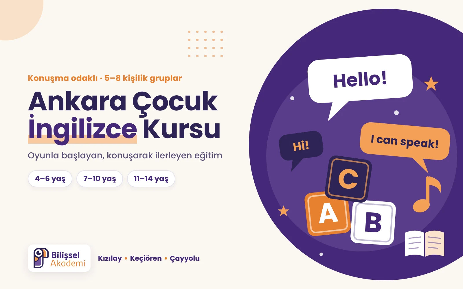Ankara Çocuk İngilizce Kursu (4–14 Yaş)