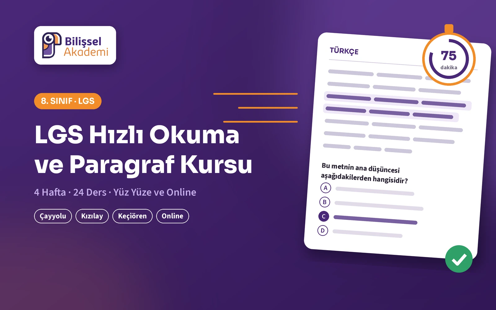 LGS Hızlı Okuma ve Paragraf Kursu