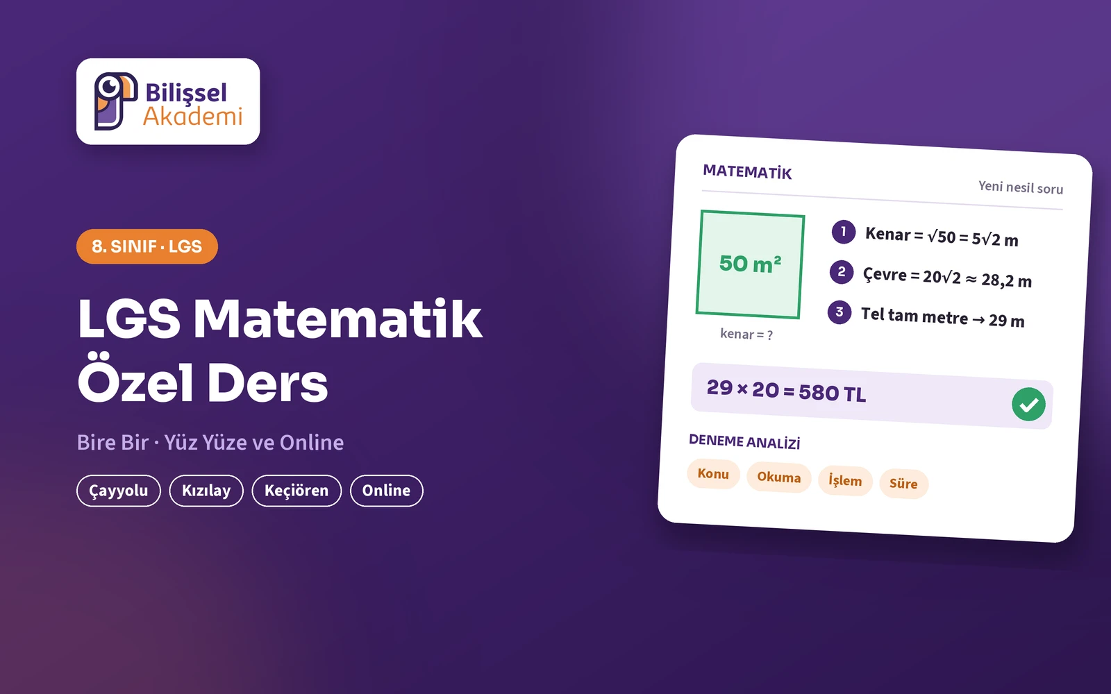 LGS Matematik Özel Ders | Bire Bir