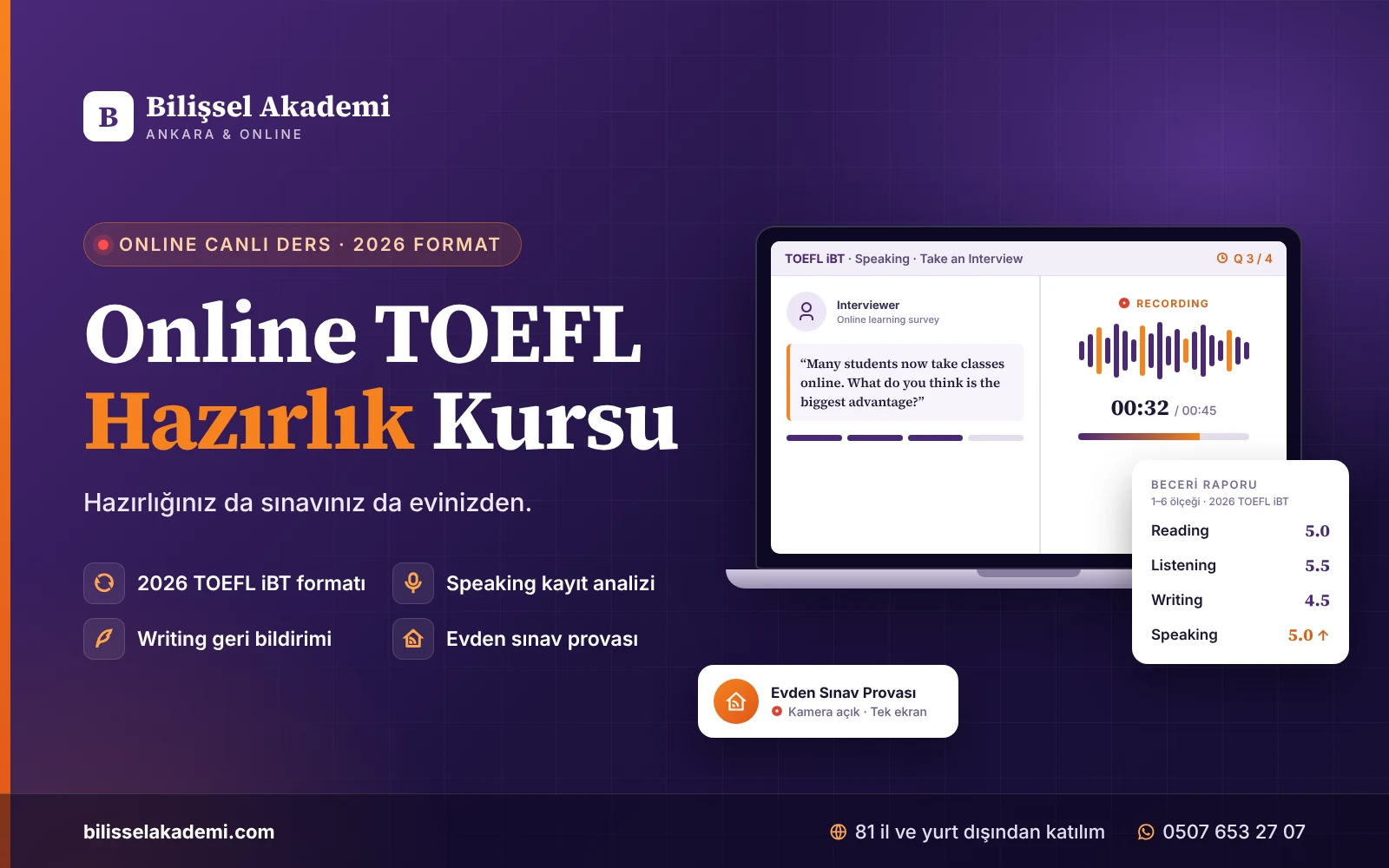Online TOEFL Hazırlık Kursu