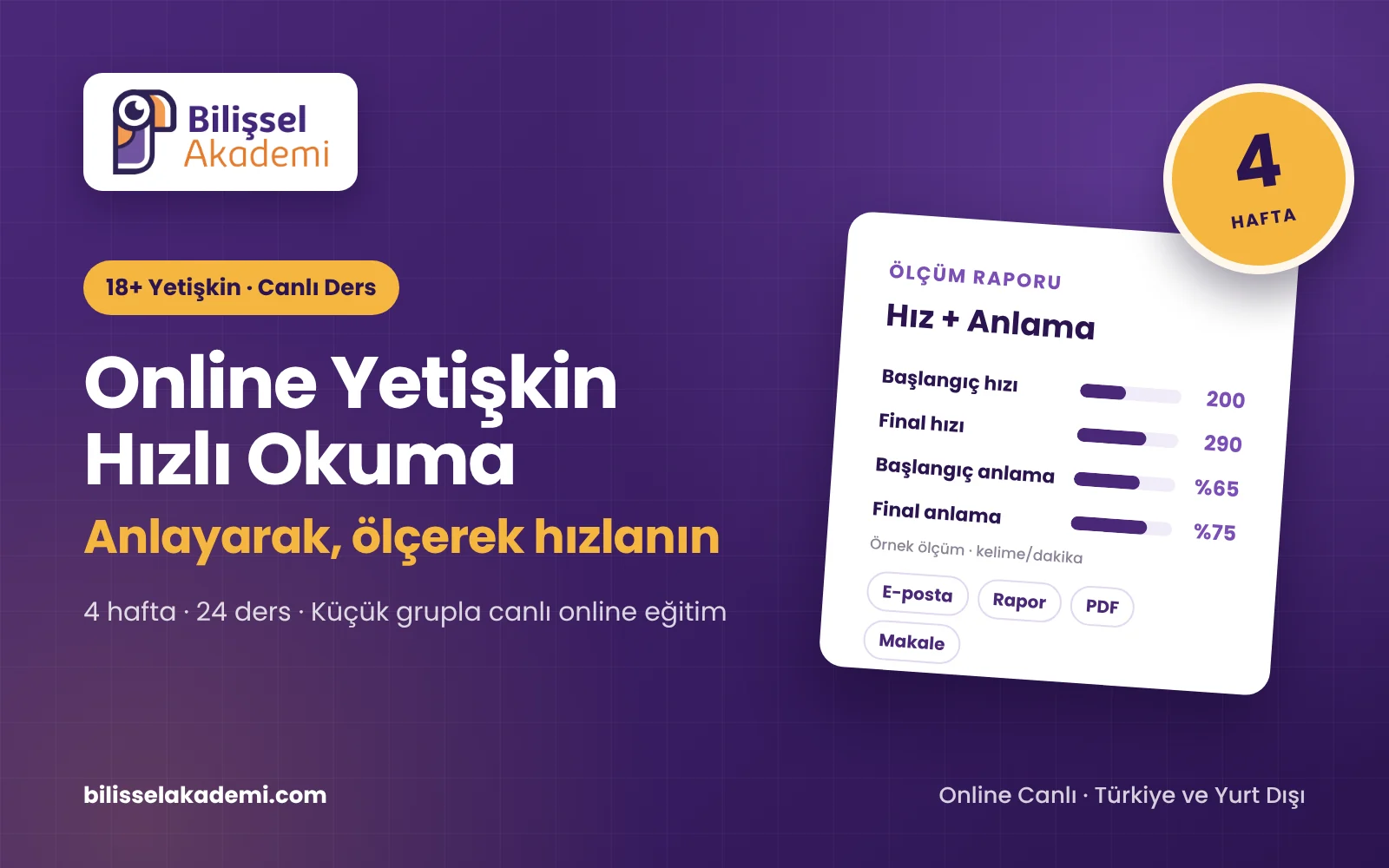Online Yetişkin Hızlı Okuma