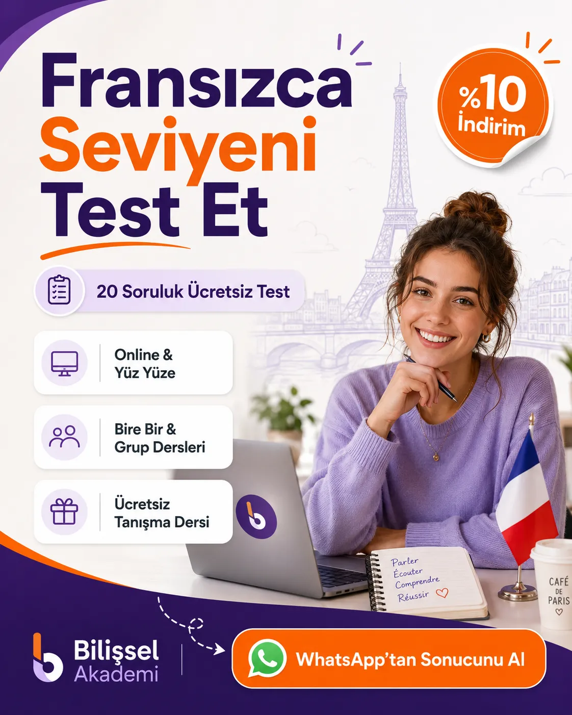 Fransızca Gramer Rehberi ve 20 Soruluk Seviye Testi
