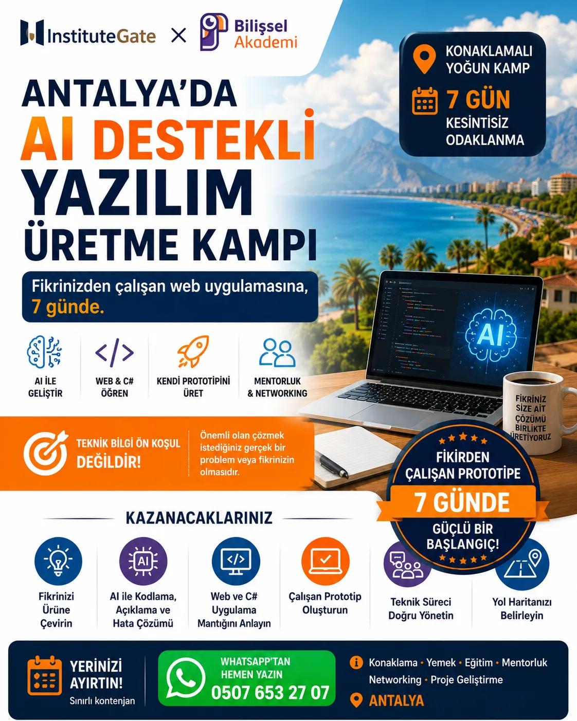 Antalya AI Destekli Yazılım Üretme Kampı | 7 Gün