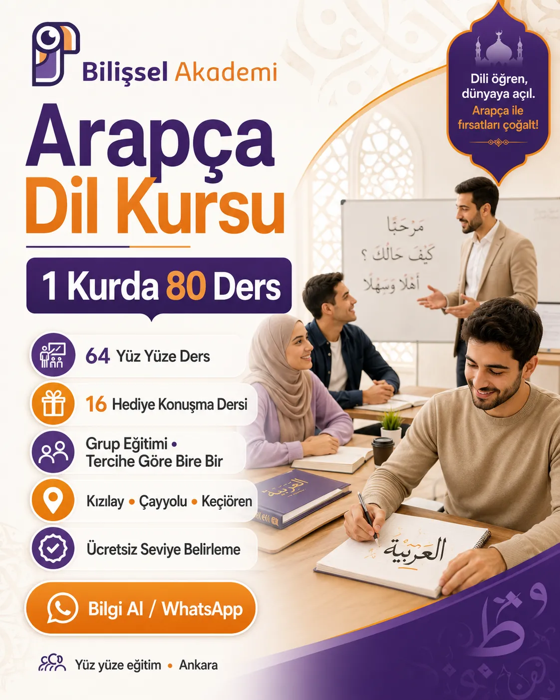 Ankara Arapça Kursu | 1 Kurda 80 Ders
