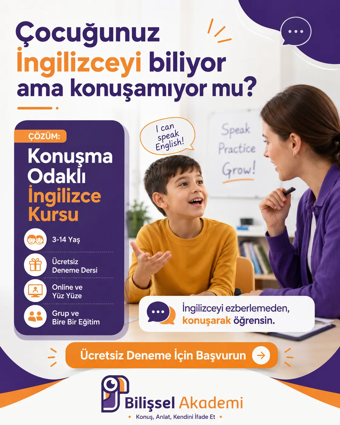 Çocuklar İçin Konuşma Odaklı İngilizce Kursu | Ücretsiz Deneme
