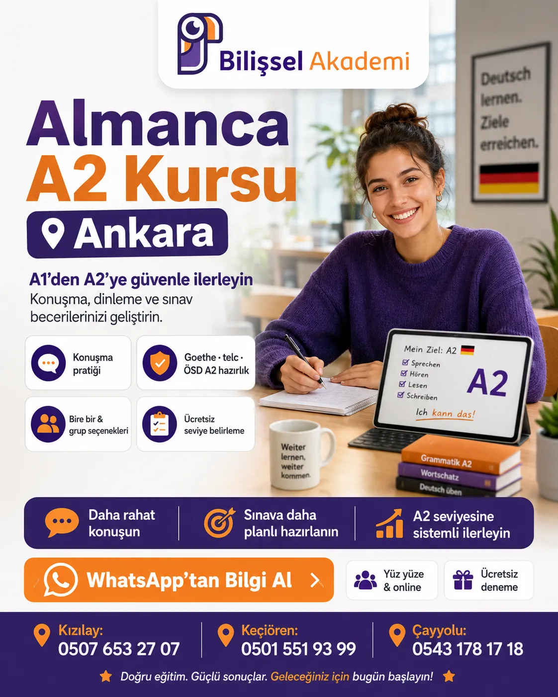 Almanca A2 Kursu Ankara | Ücretsiz Deneme Dersi