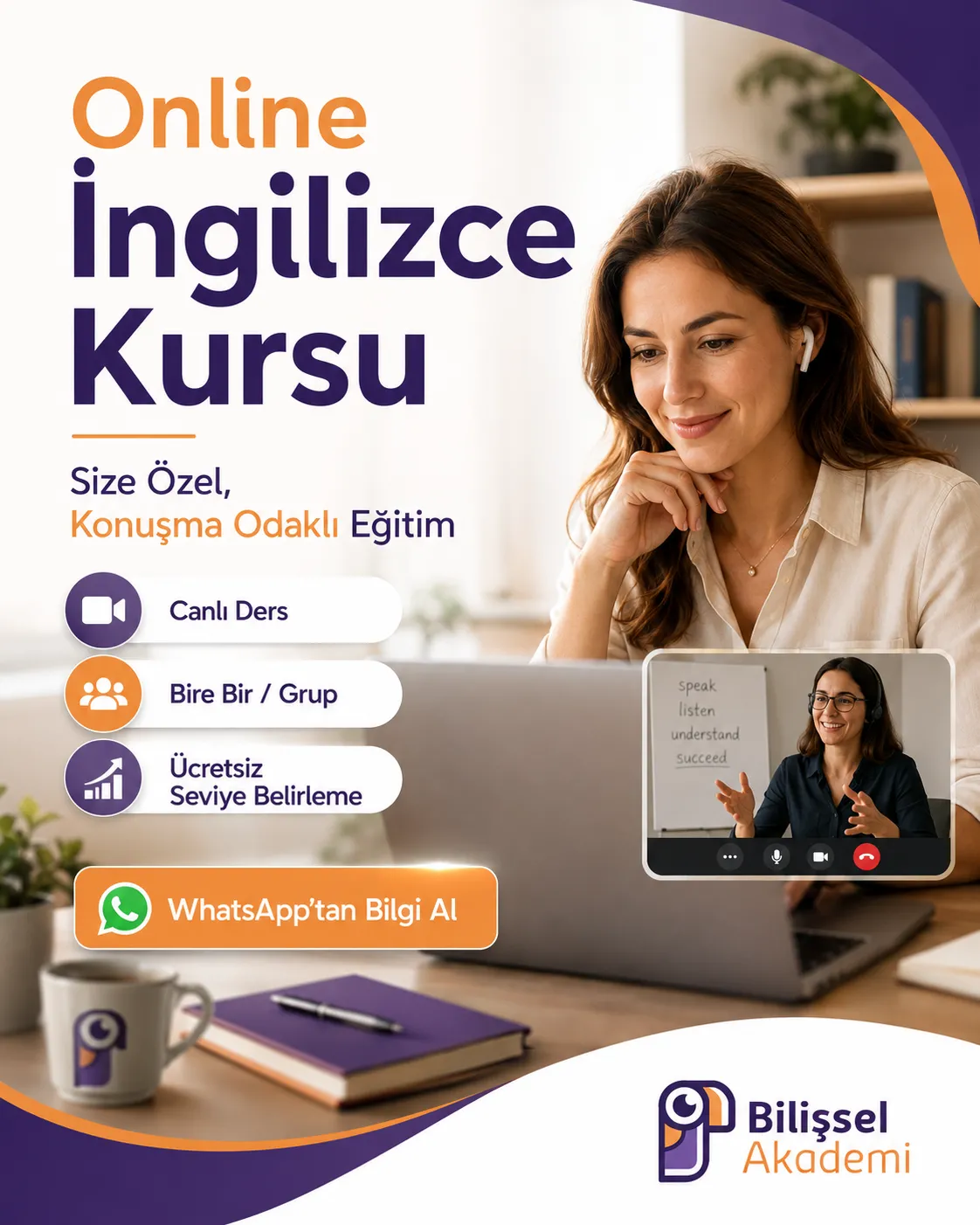 Online İngilizce Kursu: Canlı, Konuşma Odaklı Bire Bir ve Grup Eğitimi