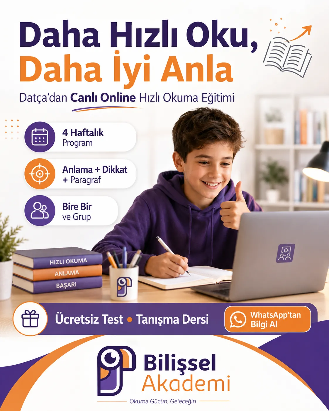 Muğla Datça Hızlı Okuma Kursu: Canlı Online Anlayarak Okuma Eğitimi