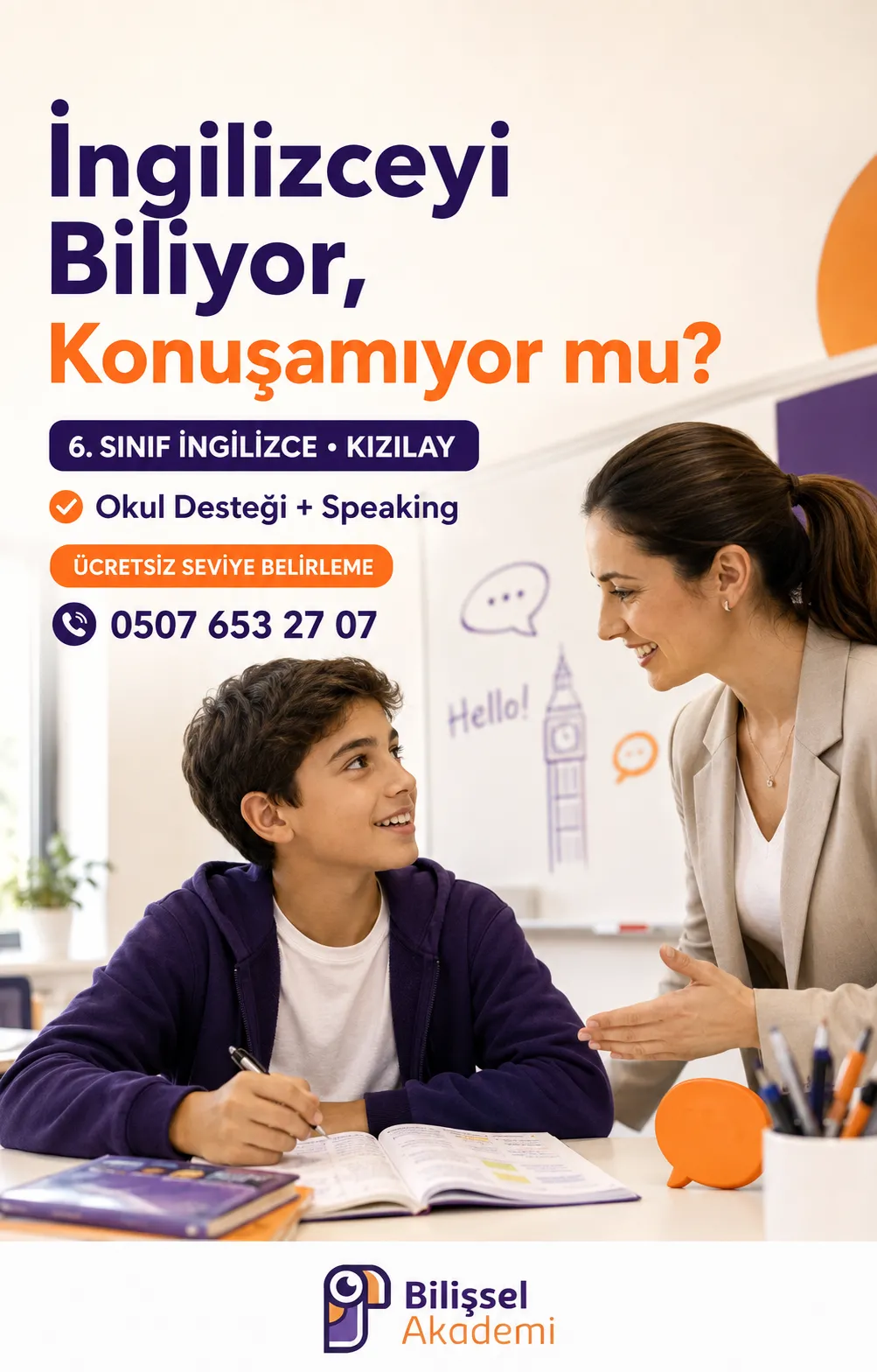 6. Sınıf İngilizce Kursu Kızılay Ankara | Okul Desteği ve Konuşma