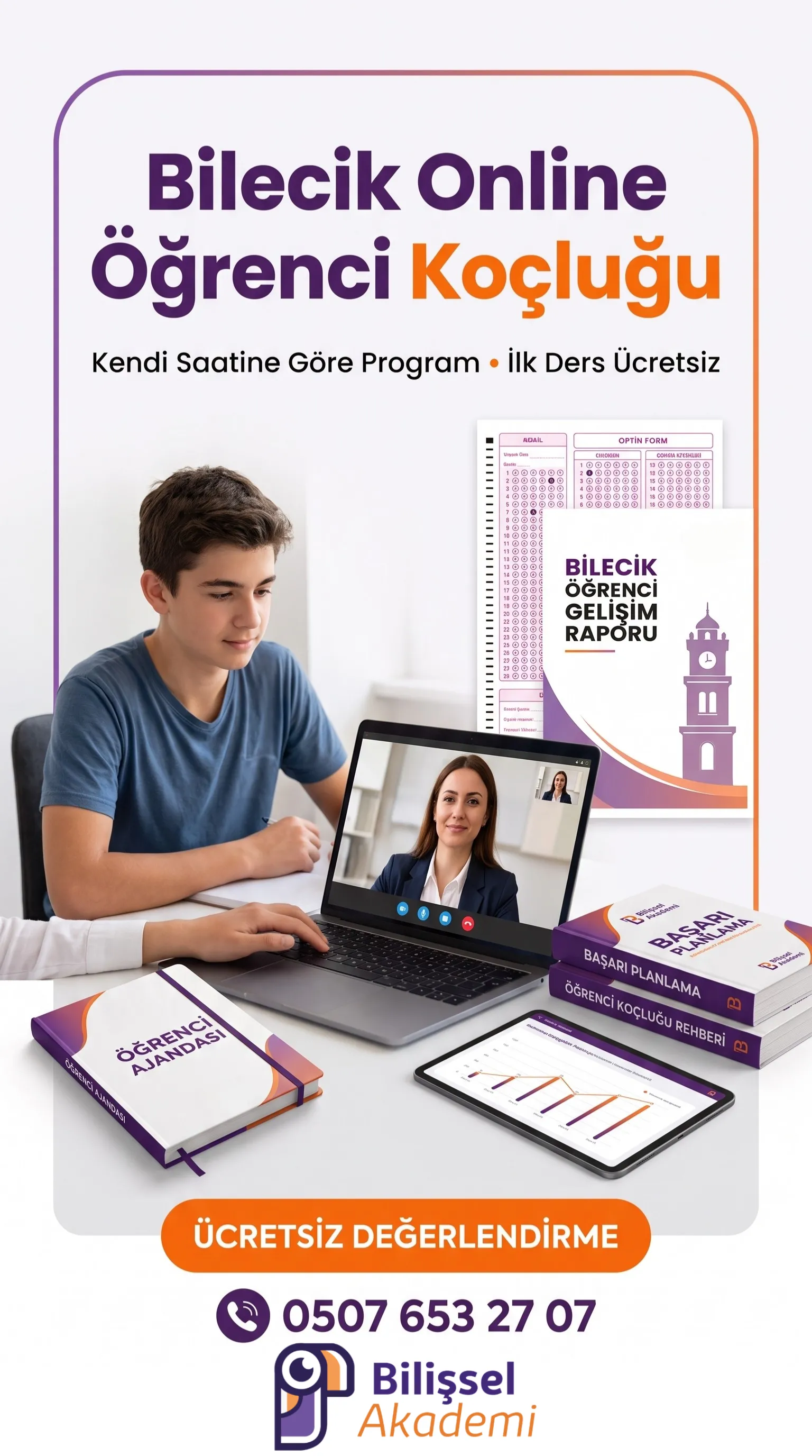 Bilecik Online Öğrenci Koçluğu | Kendi Saatine Göre Program + İlk Ders Ücretsiz