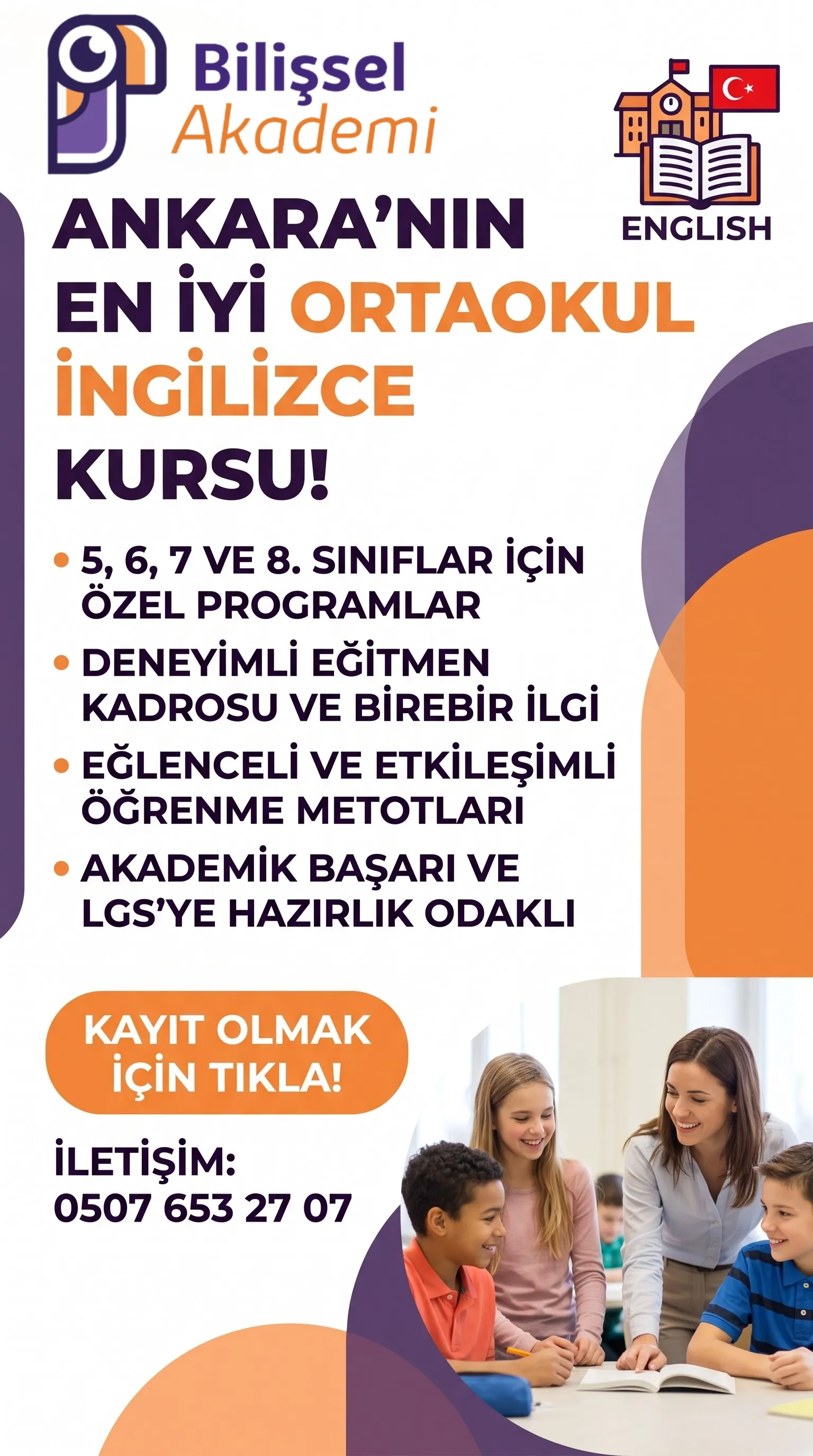 Ortaokul İngilizce Kursu Ankara | 5, 6, 7 ve 8. Sınıflar