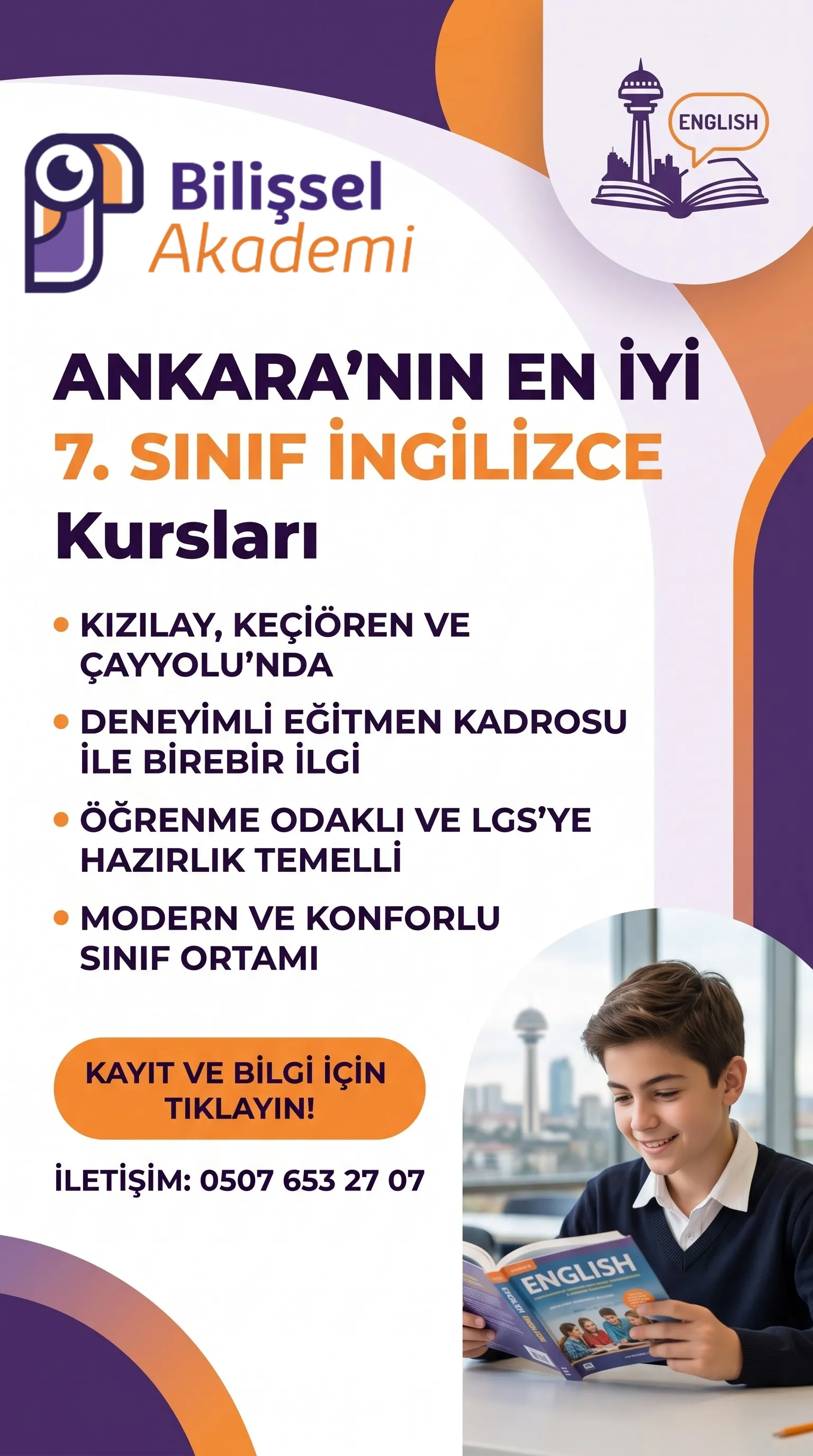 7. Sınıf İngilizce Kursları Ankara | Kızılay, Keçiören ve Çayyolu
