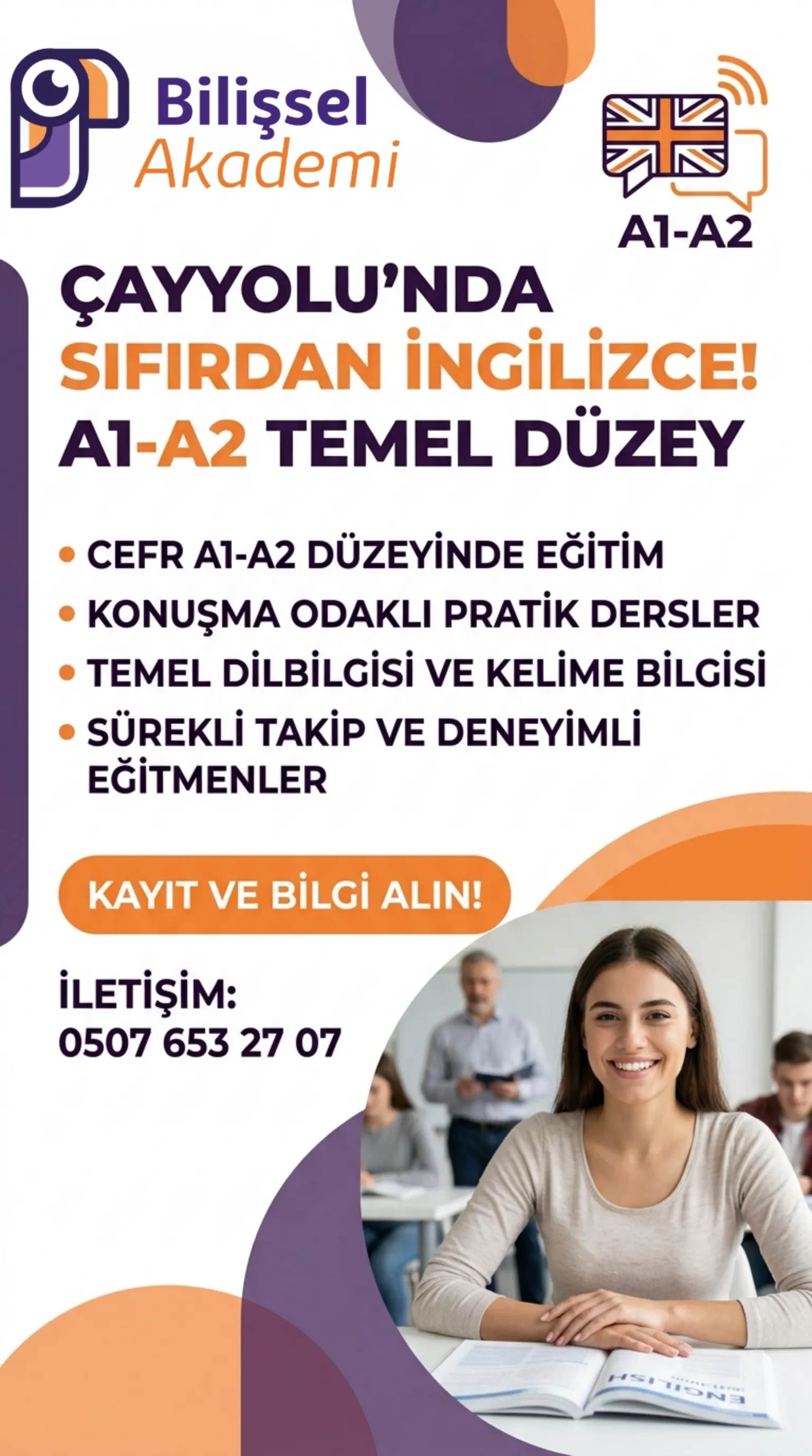 Çayyolu A1-A2 İngilizce Kursu | Sıfırdan Temel İngilizce (CEFR)