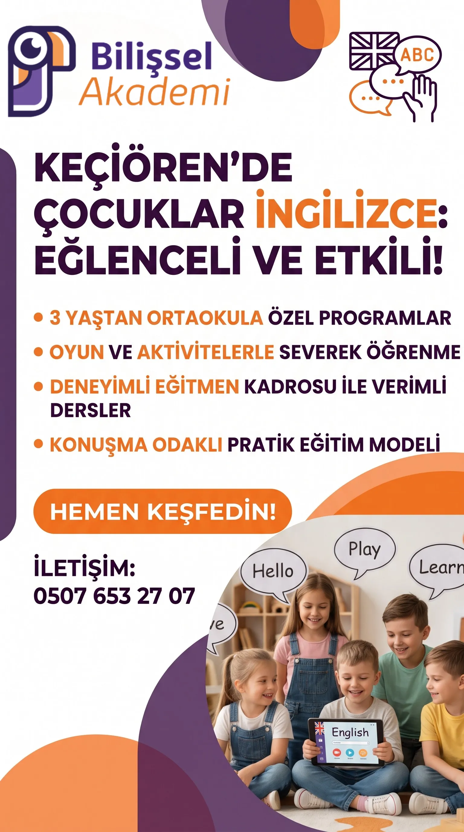 Keçiören Çocuk İngilizce Kursu | 3 Yaştan Ortaokula İngilizce