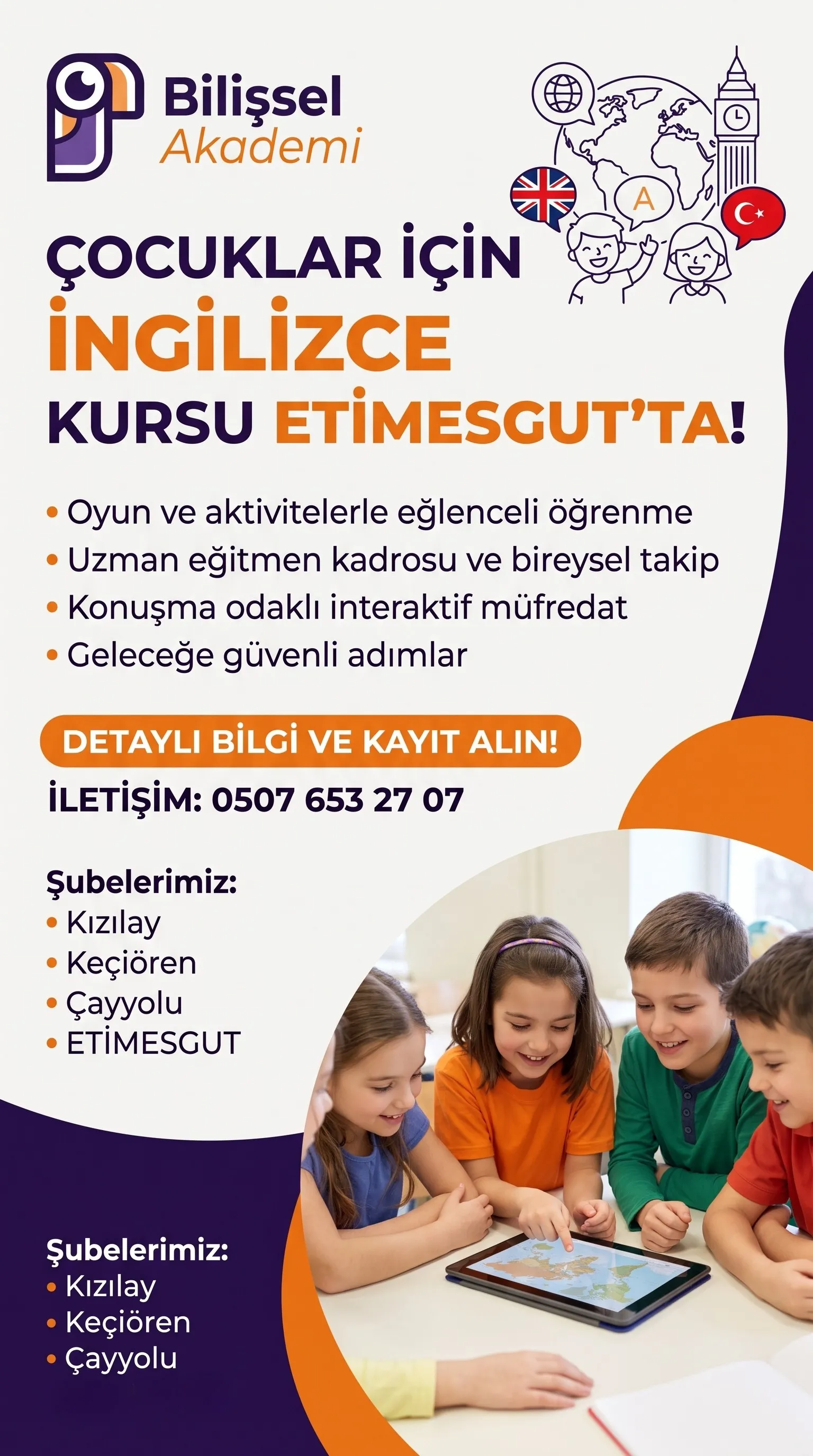 Etimesgut Çocuklar İçin İngilizce Kursu | Online &amp;amp;amp; Yüz Yüze