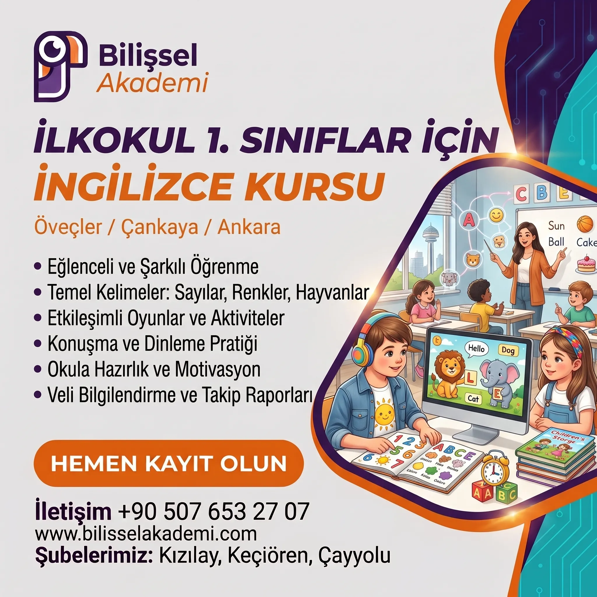 İlkokul 1. Sınıflar İçin İngilizce Kursu