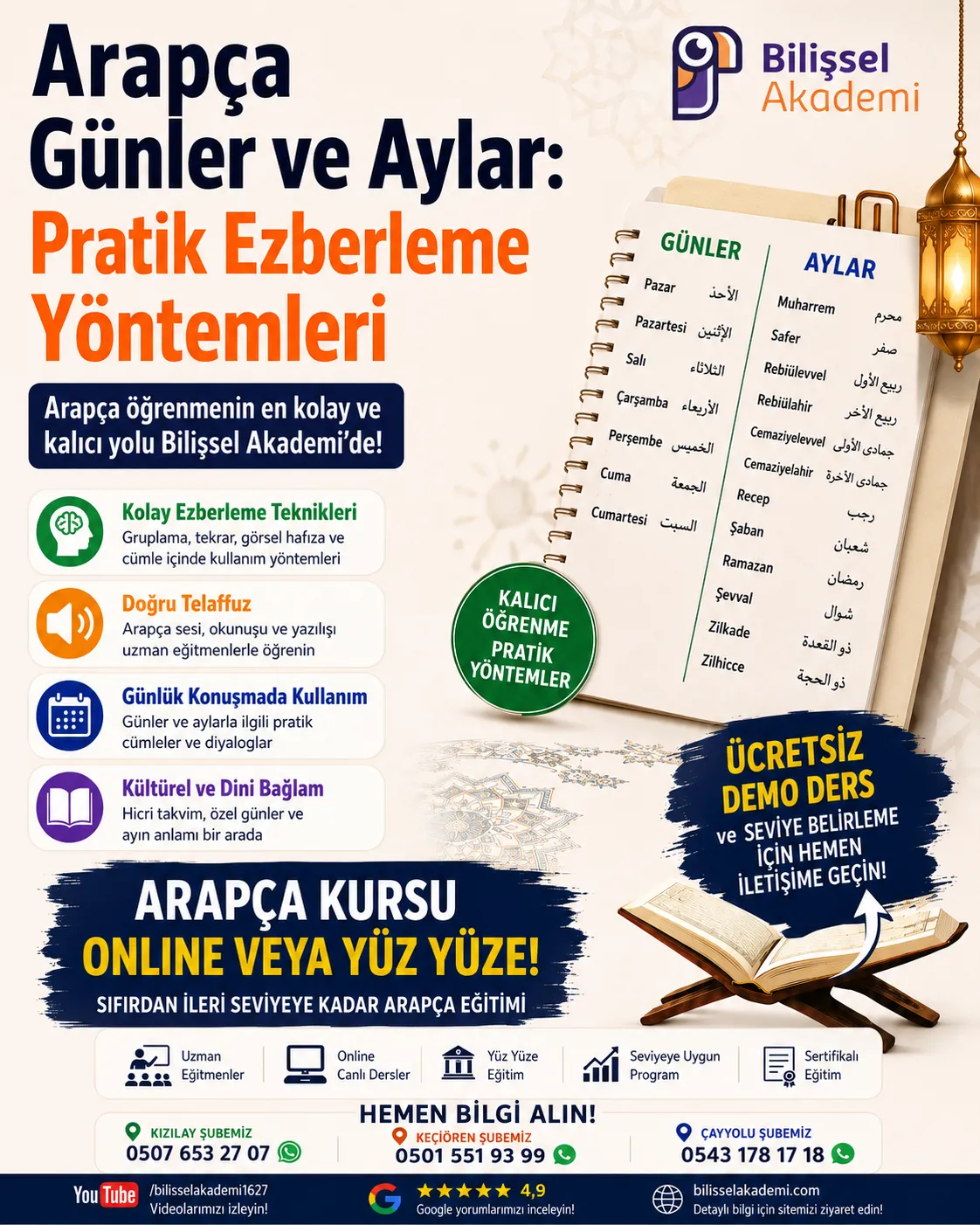 Arapça Günler ve Aylar: Pratik Ezberleme Yöntemleri