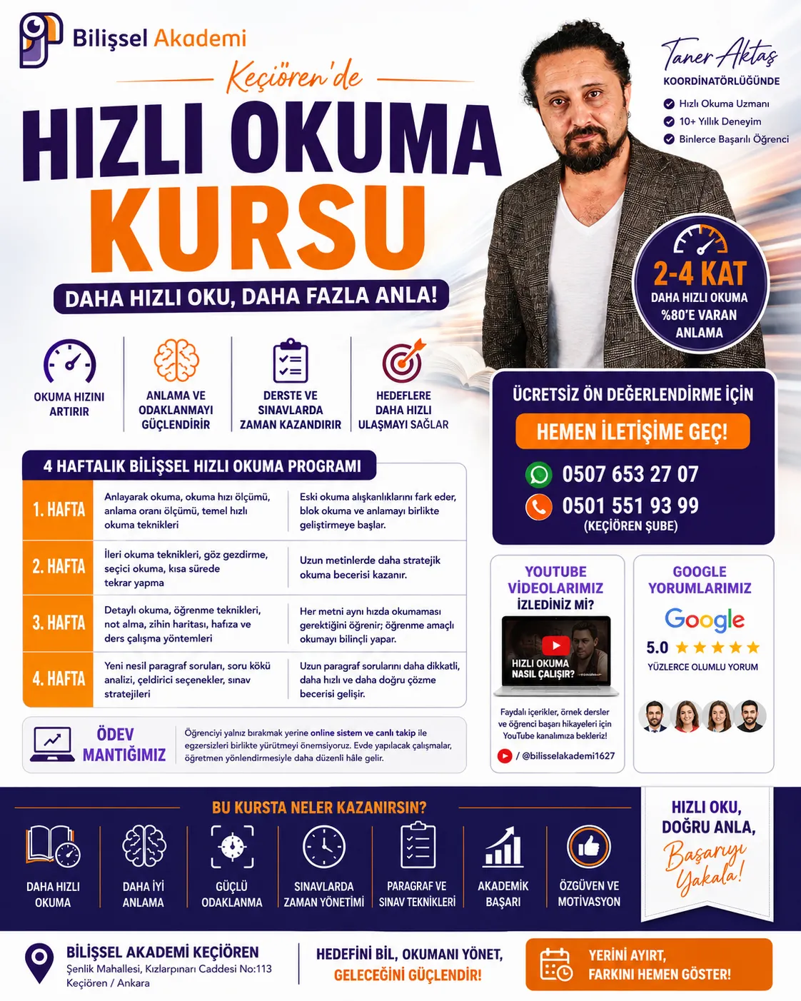Keçiören Hızlı Okuma Kursu | Anlayarak Hızlı Okuma ve Paragraf Teknikleri