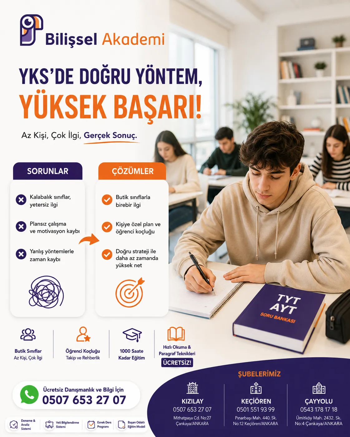 Ankara YKS Kursu | Butik Eğitim, 1000 Saat Program ve Koçluk