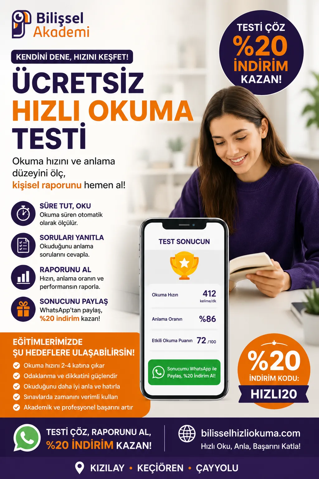 Ücretsiz Hızlı Okuma Testi | Okuma Hızı ve Anlama Ölçümü