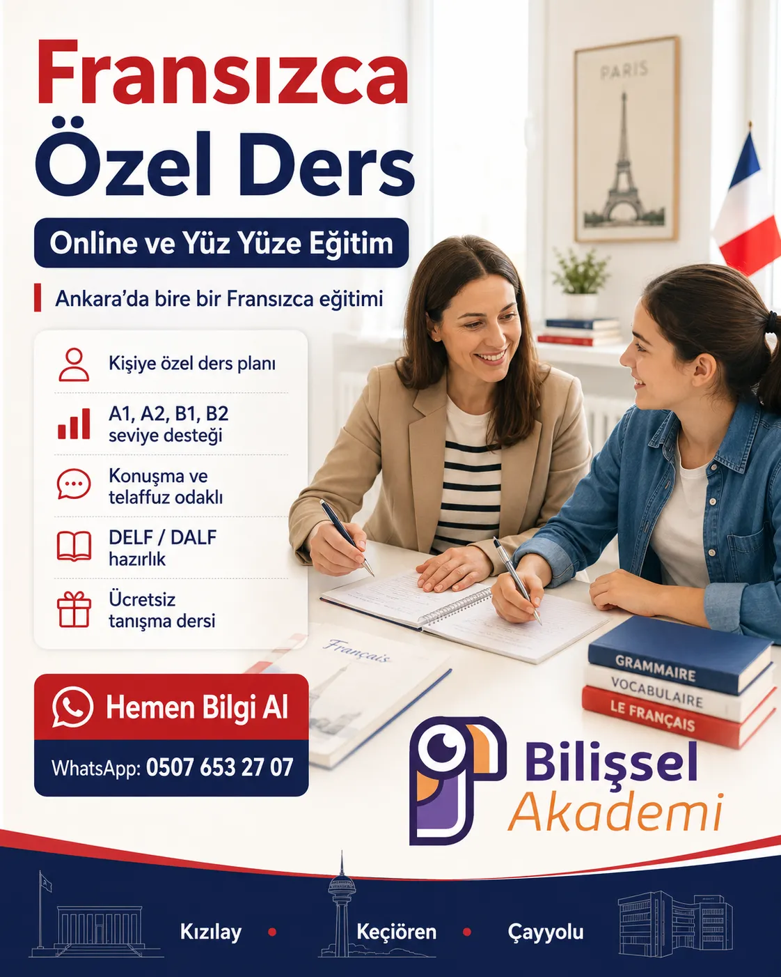 Fransızca Özel Ders Ankara | Kızılay, Keçiören, Çayyolu ve Online