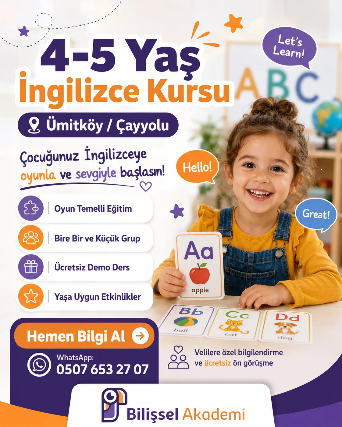 4-5 Yaş İngilizce Kursu Ümitköy | Oyunla Erken Dil Eğitimi