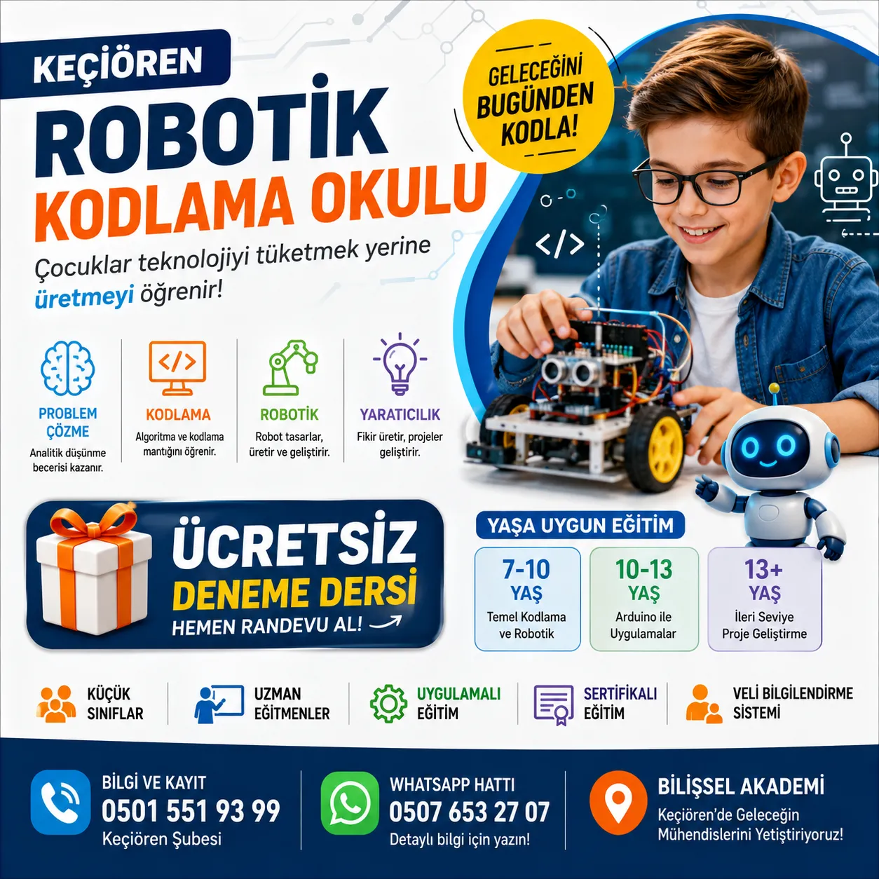 Keçiören Robotik Kodlama Okulu | Ücretsiz Deneme Dersi