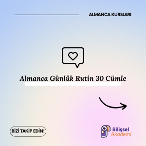 Almanca günlük rutin 30 cümle